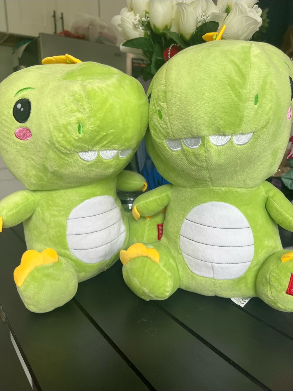 Plush Green Dino Stuffed Animal - Soft Cuddly Dino Plush set